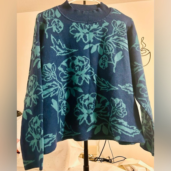 Cyrus Sweaters - Cyrus Teal Knit Sweater